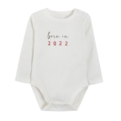 Cool Club, Komplet niemowlęcy, Body z długim rękawem, Półśpiochy, bawełna organiczna, ecru, born in 2022