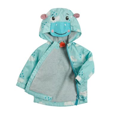 Cool Club, Kurtka wiosenna niemowlęca z kapturem, turkusowa, chmurki, Fisher-Price