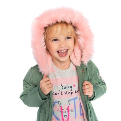 Cool Club, Kurtka zimowa dziewczęca, khaki, Cute girl