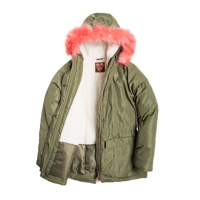 Cool Club, Parka zimowa dziewczęca, zielona, Good vibes only