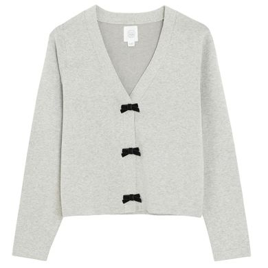 Cool Club, Sweter dziewczęcy, rozpinany, oversize, szary