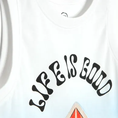 Cool Club, T-shirt chłopięcy bez rękawów, biały