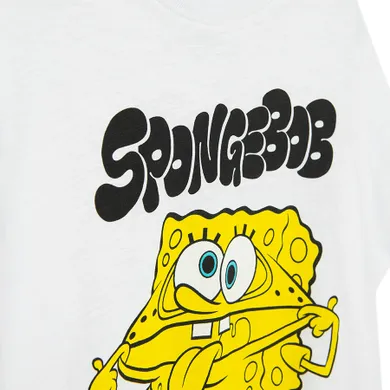 Cool Club, T-shirt chłopięcy, biały, SpongeBob