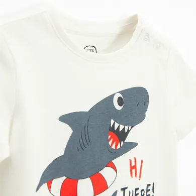 Cool Club, T-shirt chłopięcy, ecru