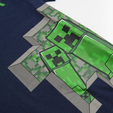 Cool Club, T-shirt chłopięcy, granatowy, Minecraft