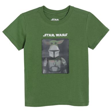 Cool Club, T-shirt chłopięcy, khaki, Star Wars Mandalorian