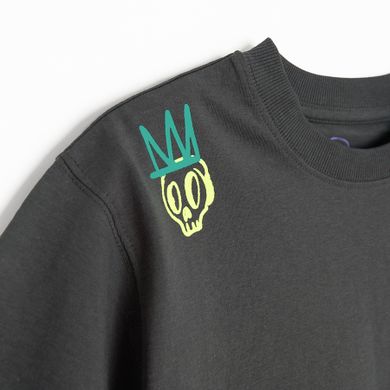 Cool Club, T-shirt chłopięcy, oversize, grafitowy