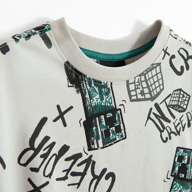 Cool Club, T-shirt chłopięcy, szary, Minecraft