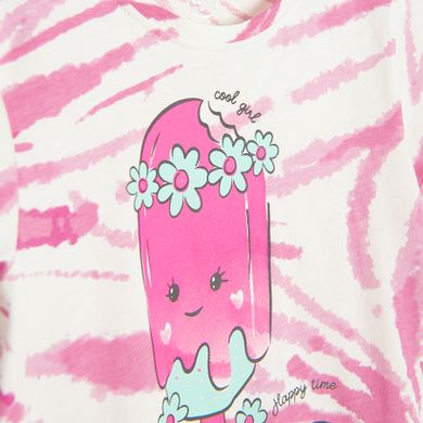 Cool Club, T-shirt dziewczęcy, biało-różowy