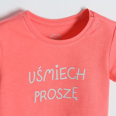 Cool Club, T-shirt dziewczęcy, koralowy