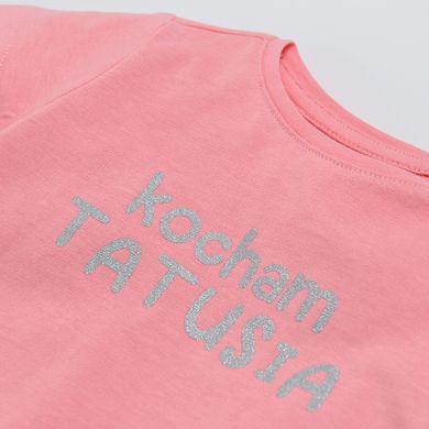 Cool Club, T-shirt dziewczęcy, koralowy, Kocham tatusia