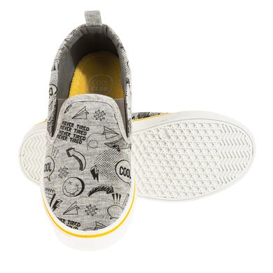 Cool Club, Trampki slip on chłopięce, szare, napisy