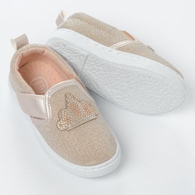 Cool Club, Trampki slip on dziewczęce, beżowo-złote