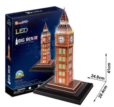 Cubic Fun, Big Ben, puzzle 3D LED, 28 elementów