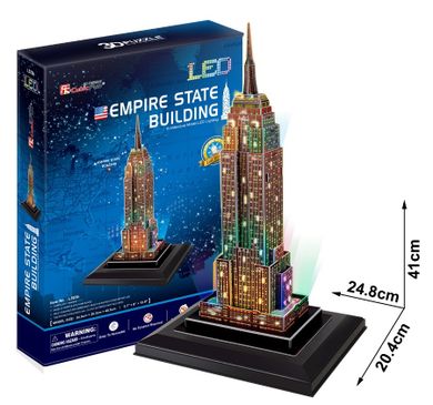 Cubic Fun, Empire State Building, puzzle 3D LED, 38 elementów
