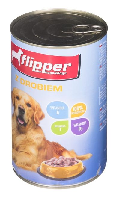 Dolina Noteci, Flipper z drobiem, puszka dla psa, 1240g