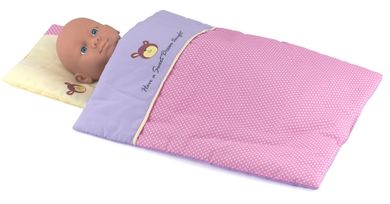 Dolls World, zestaw akcesoriów, kołdra + poduszka ze wzorem Deluxe