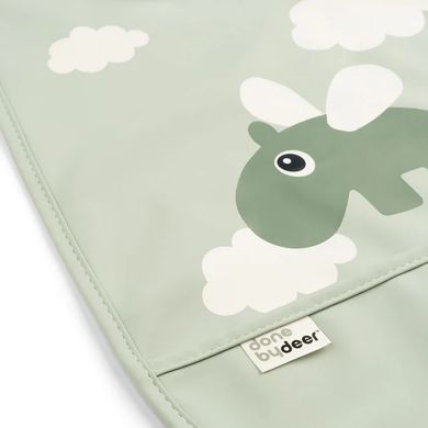Done by Deer Śliniak z Kieszonką Happy Clouds Green