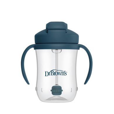 Dr Brown's, Pierwsza Słomka, kubek, granatowy, 6m+, 270 ml