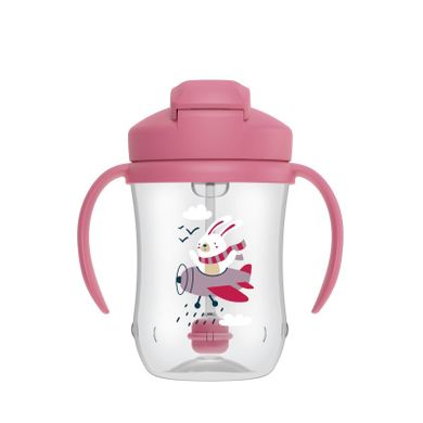 Dr Brown's, Pierwsza Słomka, kubek, różowy, 6m+, 270 ml