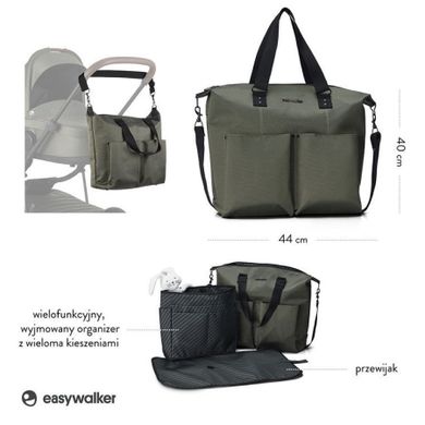 Easywalker, torba do wózka z przewijakiem i organizerem, Emerald Green
