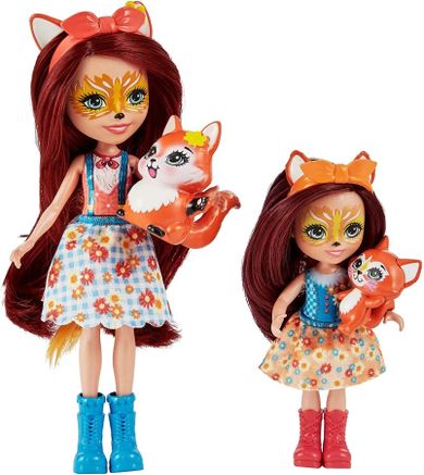 Enchantimals, Felicity i Feana Fox, zestaw z 2 lalkami i zwierzątkami