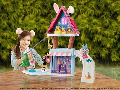 Enchantimals, Zimowa Chatka Bevy Bunny, zestaw z lalką i figurką