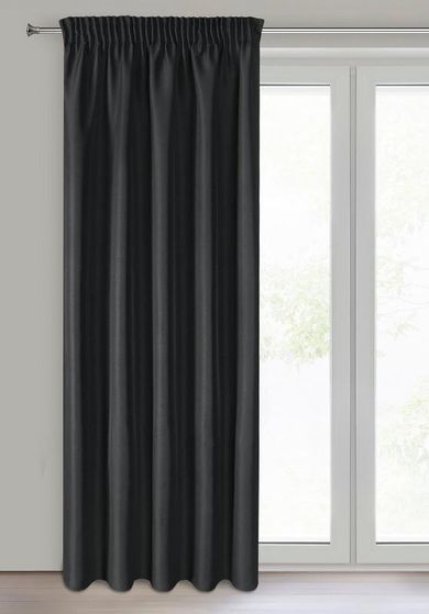 Eurofirany, zasłona gotowa na taśmie, Rita, 140-270 cm, czarny
