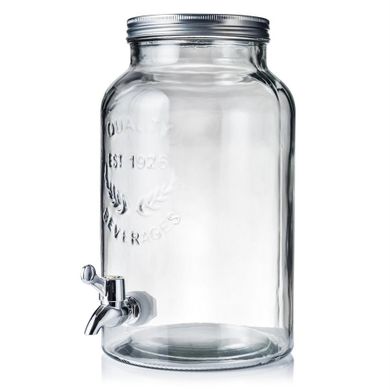 Excellent Houseware, słój, słoik z kranikiem do napojów, 5,5 l