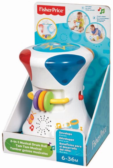 Fisher-Price, Muzyczny bębenek 2w1, zabawka niemowlęca