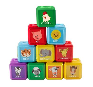Fisher-Price, Pierwsze Słówka, Zwierzęta, zestaw 10 klocków