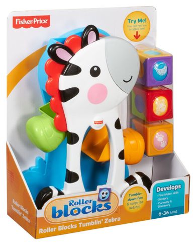 Fisher-Price, Zebra, ruchome klocki, zabawka interaktywna