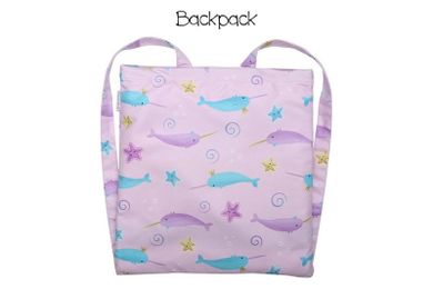 FlapJack, ręcznik plecak plażowy dla dzieci 2w1, narwal