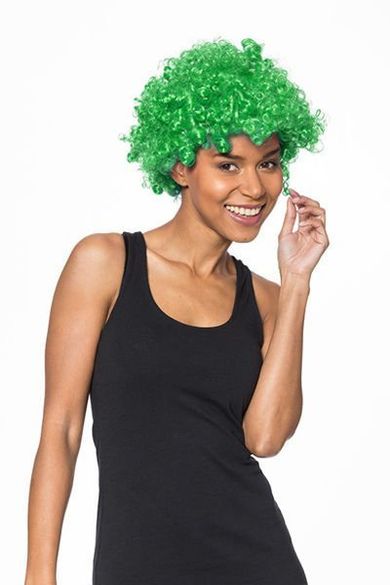 Gadget Master, peruka afro, zielona