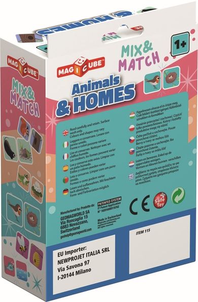 Geomag, Magicube, Mix & Match, Animals & Home, kostki magentyczne, 2 elementów