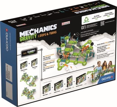 Geomag, Mechanics Gravity, Loops & Turns, konstrukcyjne klocki magnatyczne, 130 elementów