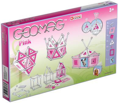 Geomag, Pink, konstrukcyjne klocki magnetyczne, 142 elementów