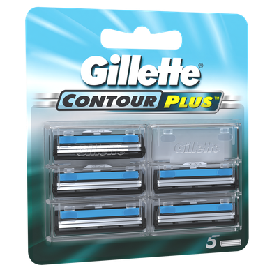 Gillette, Contour Plus, wymienne ostrza do maszynki do golenia, 5 szt.