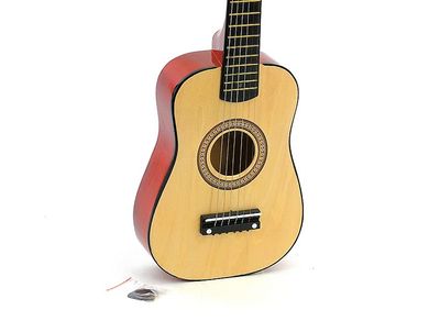 Gitara drewniana strunowa, zabawka muzyczna