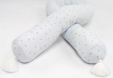 Glik, Gwiazdki, ochraniacz do łóżeczka, poduszka z chwostami, biała, 200 cm