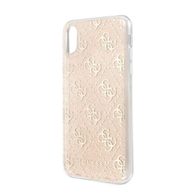 Guess, etui ochronne Hard Case 4G Glitter do iPhone X/ iPhone XS GUHCPXPCU4GLGO, złote