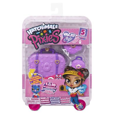 Hatchimals, Pixies, walizeczka z laleczką, fioletowa