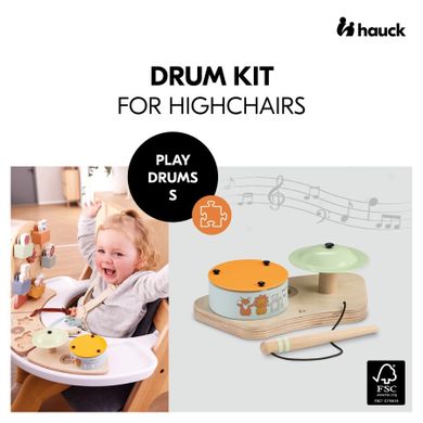 Hauck, Play Drums, zabawka do krzesełka, mini perkusja, Animals