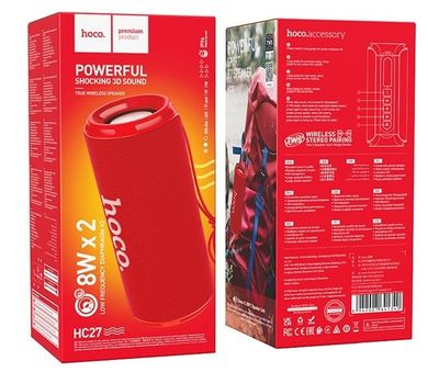 Hoco, HC27 Soundful, głośnik bluetooth, czerwony