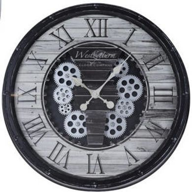 Home Styling Collection, zegar na ścianę, industrialny, biały, Ø 50 cm