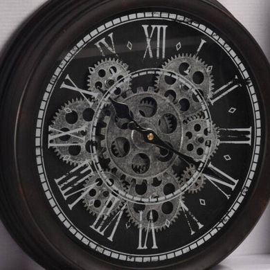 Home Styling Collection, zegar ścienny, Loftowy, z widocznym mechanizmem