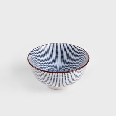Homla, Navia, miska, granatowa z brązową obwódką, 12 cm