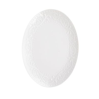 Homla, Sylia, naczynie do serwowania, owalne białe z ornamentem, 18-24 cm