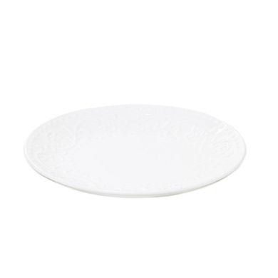Homla, Sylia, talerz deserowy, biały z ornamentem, 21 cm