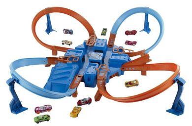 Hot Wheels, Zakręcona tor kraks, zestaw z autem